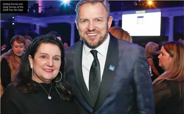  ??  ?? Debbie Ferrée and Greg Tunney at the 2018 Two Ten Gala