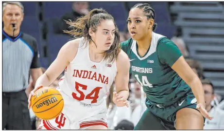  ?? Bruce Kluckhohn The Associated Press ?? Indiana forward Mackenzie Holmes has averaged 22.3 points and 7.3 rebounds per game this season for the Hoosiers.