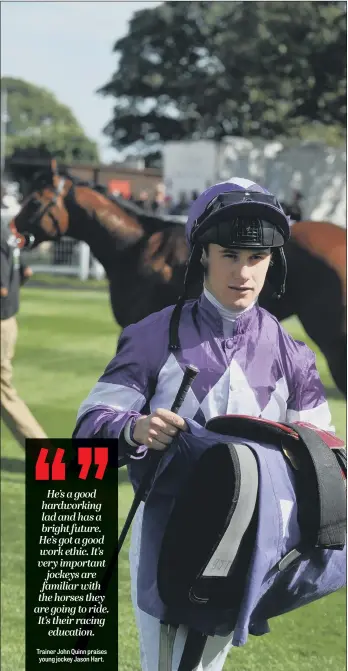  ??  ?? Jason Hart, pictured at Ladies Day at Beverley last week, recently rode his 200th winner.