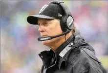  ?? Heidi Fang ?? Las Vegas Review-journal @Heidifang Raiders coach Jack Del Rio said improving turnover margin is critical if the team is to regain its mojo during the second half of the season.