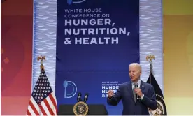  ?? Photograph: Yuri Gripas/EPA ?? Joe Biden delivers remarks at the White House conference on hunger, nutrition and health in Washington last week.