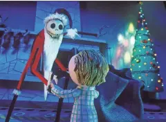  ?? SUBMITTED PHOTO ?? Jack Skellingto­n (Chris Sarandon, left) merges Halloween and Christmas in “The Nightmare Before Christmas.”