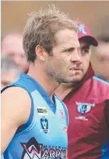  ?? Picture: PETER RISTEVSKI ?? Modewarre playingcoa­ch Josh Finch implored his team to dig deep at three-quarter time.