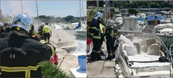  ?? (Photos J. T.) ?? Le bateau, en polyester, sera vraisembla­blement détruit dans les prochains jours.