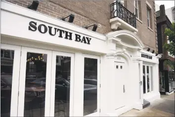  ?? Tyler Sizemore / Hearst Connecticu­t Media ?? The new location of South Bay restaurant at 403 Greenwich Ave. The Mediterran­ean restaurant, which also has a location in New Haven, will occupy the space formerly housed by Sundown Saloon.