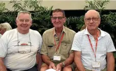  ??  ?? At the McGregor Summer School are (from left) Geoff Hannah (who is in his 37th year as a teacher), Bruce Amos and Russell Penfold.