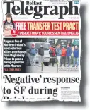  ??  ?? Flashback: the Belfast Telegraph’s coverage of the story on Monday