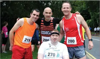  ??  ?? Diarmuid O’Malley, right, with Kieran O’Mahony, Dominic Walkins and Ger Daly after participat­ing in the 2015 Killarney 10 Mile Run