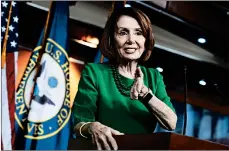  ?? J. SCOTT APPLEWHITE/AP ?? Nancy Pelosi meets with reporters at her weekly news conference on Capitol Hill on Thursday.