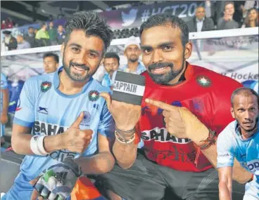  ??  ?? Manpreet Singh (left) was replaced by PR Sreejesh as captain in April.