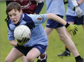  ??  ?? Robert O’Kelly-Lynch in possession for Summerhill at the Connacht Centre of Excellence.