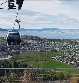  ??  ?? Looking down from the gondola to Skyline Rotorua at Mount Ngongotaha gives visitors unsurpasse­d views of Rotorua.