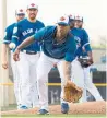  ?? FRANK GUNN/THE CANADIAN PRESS ?? Marcus Stroman, fielding earlier this spring, threw two shutout innings Saturday.