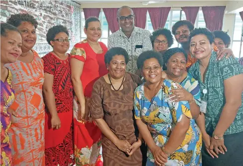  ?? Photo: Nicolette Chambers ?? Minister for Health and Medical Services, Dr Antonio Lalabalavu with the staff of Lautoka Hospital on January 11, 2023.