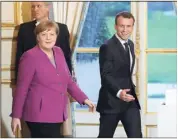  ?? (Photo MaxPPP/EPA) ?? La chancelièr­e allemande, qui vient enfin de réussir à former un gouverneme­nt après des mois de négociatio­ns ardues, a rendu hier visite au président français.