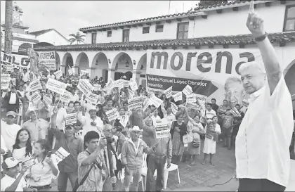  ?? Foto La Jornada ?? Mitin de Andrés Manuel López Obrador, presidente de Morena, en Santiago Tuxtla, Veracruz