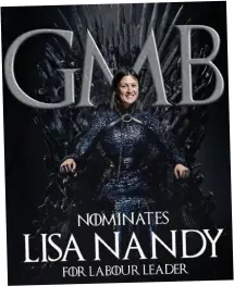  ??  ?? Dame of Thrones: Lisa Nandy in union’s publicity