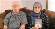  ??  ?? HEARTBROKE­N: A still image taken from a video shows Ed and Paula Kassig recording a video message for their son Peter in Indianapol­is last month.
