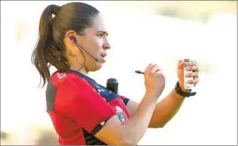  ?? Leopoldo Smith Getty Images ?? KAREN DÍAZ MEDINAis one of six women selected to officiate men’s World Cup games in Qatar.