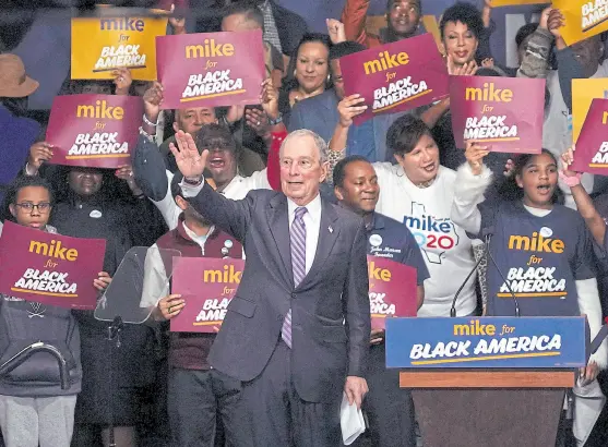  ?? Go namakura/reuters ?? Bloomberg, anteanoche, en un acto de campaña en Houston, Texas