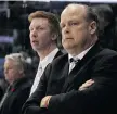  ?? DAVE CHIDLEY/The Canadian Press ?? Mark Hunter, right, joined the Maple Leafs in October and could be the team’s next general manager.