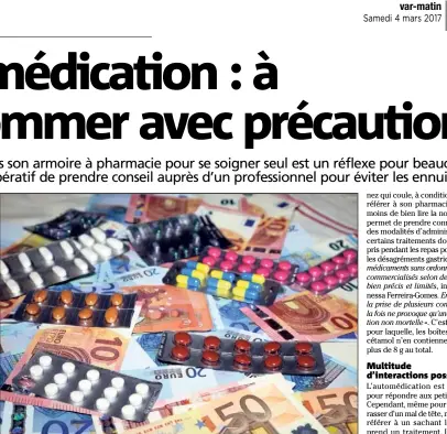  ?? (Photo Franz Chavaroche) ?? L’achat de médicament­s disponible­s sans ordonnance représente  % du chiffre d’affaires des officines.