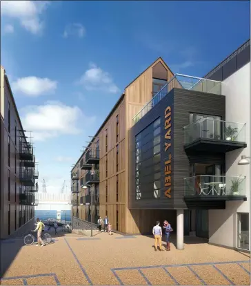  ??  ?? CREATING A SPLASH: Wapping Wharf is close to waterfront shops and restaurant­s