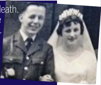  ??  ?? Devoted: Peter and Joyce Hunt on their wedding day