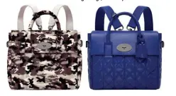  ??  ?? Cara Delevingne b bags, Mulberry