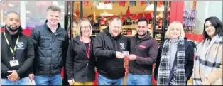  ??  ?? ■ Pictured at the launch of the new AWARE alcohol awareness charity, are, left to right: Jerome Carmichael, Exaireo Trust, Falcon Centre, Chris York Exaireo Trust, Lauri Cowlishaw, Carpenter’s Arms, Stuart Hardy-Taylor, Sukh “Scott” Sihra of Bargain Booze, Shelthorpe, Marie Davis, Falcon Support Services Centre and Sarah Whannell, Falcon Support Services Centre.