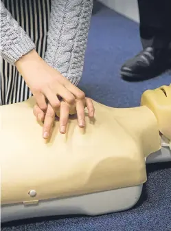  ?? Pictures: Steve MacDougall. ?? Above and left: reporter Nadia learns life-saving CPR techniques as part of a Heartstart class at King’s Cross Hospital in Dundee.