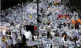  ?? Photograph: Gary Calton/The Observer ?? Some of the 1.5 million people who took part in the Stop the War demonstrat­ion in London in 2003.