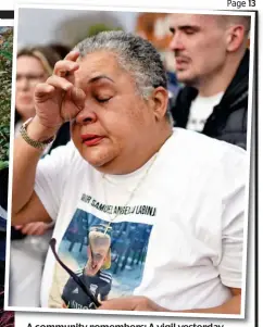  ?? ?? A community remembers: A vigil yesterday outside the Solihull house where Arthur lived