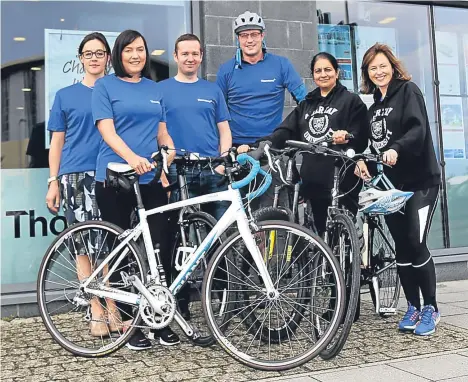 ??  ?? A TEAM from legal firm Thorntons is in training for Abertay University’s Tour de Tay.
The cycle challenge, which takes place on Saturday September 23, has scenic 25-mile and 50-mile routes round the banks of the Tay.
All the money raised through...