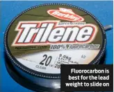  ??  ?? Fluorocarb­on is best for the lead weight to slide on
