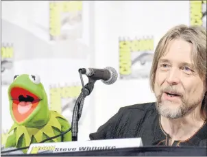  ?? AP PHOTO ?? In this 2015, file photo, Kermit the Frog and puppeteer Steve Whitmire attend “The Muppets” panel on day 3 of Comic-Con Internatio­nal in San Diego. ABC News and The Hollywood Reporter reported this week that Whitmire is no longer performing the character