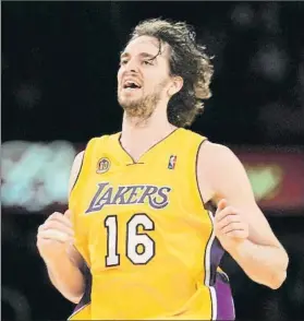  ?? FOTO: PERE PUNTÍ ?? Pau Gasol, con la camiseta de Los Angeles Lakers