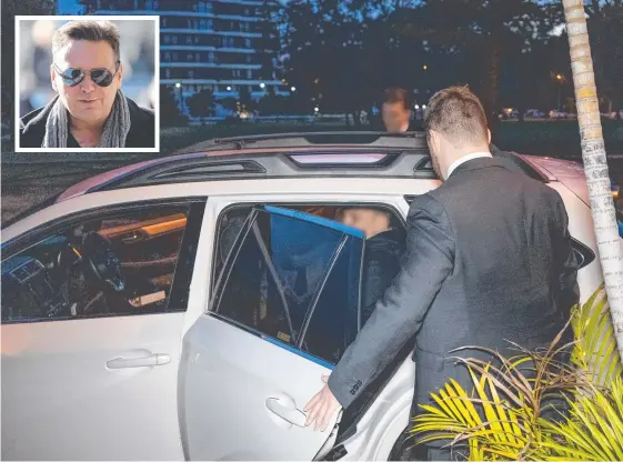  ??  ?? George Alex (inset) and son Arthur were arrested in Surfers Paradise early on Tuesday in relation to what the AFP labelled a major “organised crime investigat­ion".