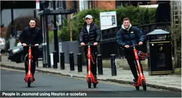  ??  ?? People in Jesmond using Neuron e-scooters