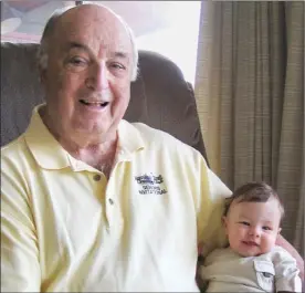  ?? Special to the Herald ?? Sam Drossos, the father of RDOS board chair Karla Kozakevich and Area 27 owner Bill Drossos, passed away on Aug. 25 from a major heart attack. He’s pictured here with his grandson, Kallaghan Kozakevich.