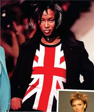  ?? ?? Flying the flag: Naomi Campbell models for Clements Ribeiro in 1997