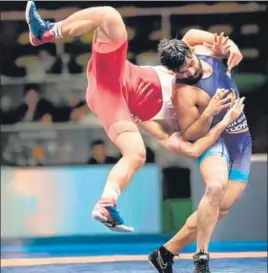  ?? WORLD WRESTLING ?? ■
Gurpreet Singh beat Turkey’s Burhan Akbudak in 82kg Greco-Roman category in Rome.