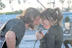  ??  ?? Bradley Cooper and Lady Gaga in A Star Is Born.