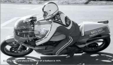  ??  ?? Heading for second place in the Senior GP at Bathurst in 1979.