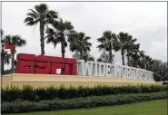 ?? JOHN RAOUX - THE ASSOCIATED PRESS ?? A sign marking the entrance to ESPN’s Wide World of Sports at Walt Disney World is seen Wednesday, June 3, 2020, in Kissimmee, Fla.