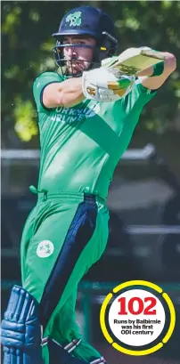  ?? Photos by Neeraj Murali ?? Ireland’s Porterfiel­d (left) and Balbirnie stroked respective centuries during the Tri-series ODI tie against UAE. —