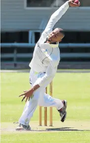  ?? Picture: WERNER HILLS ?? STAR PERFORMER: Seamer Trevor Felkers in action for BLG Gelvandale against PECC at St George’s Park