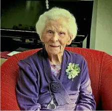  ??  ?? Vera Wilkie on her 103rd birthday in 2015.