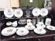  ?? WILLIAMS PHOTOS ?? Dinnerware commemorat­ing Jamaica’s Independen­ce in 1962.