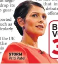  ??  ?? STORM Priti Patel